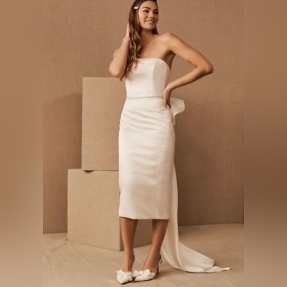 ANTHROPOLOGIE BHLDN AMSALE WILLOW BOW DRESS - SHORTENED - Picture 7 of 8